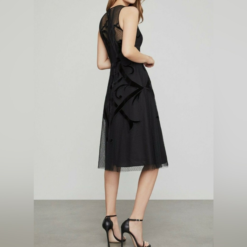 Nwt - Bcbg Maxazria Velvet And Mesh Tool Dress